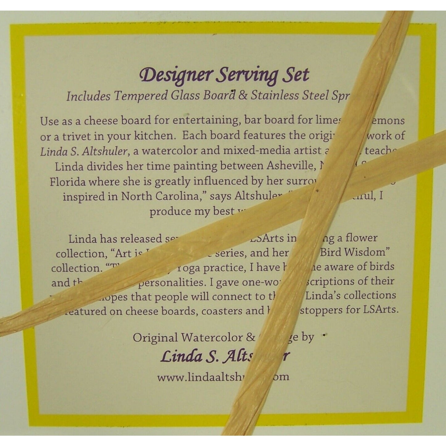 Song Bird LSArts Tempered Glass Cheese Plate and Spreader
