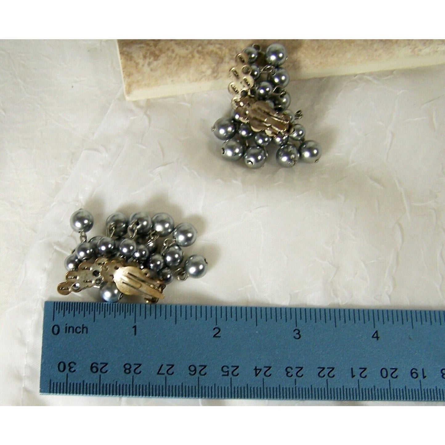 Vintage Clip-On Cha Cha Climber Earrings Black Dangle Fringe Plastic