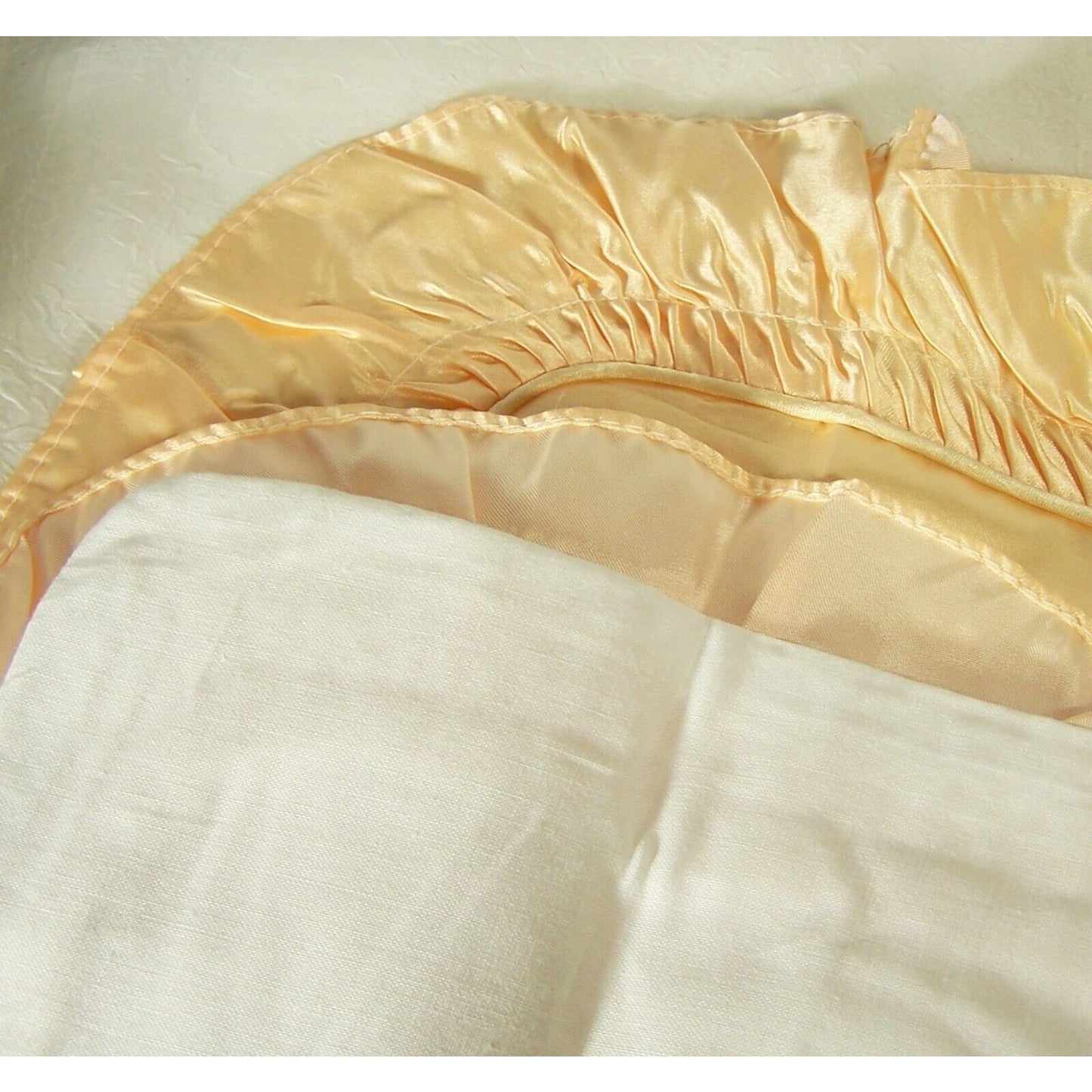Chinese Dragon Silk Satin Peach Pillow Shams 26"x 17" Ruffle Left & Right New