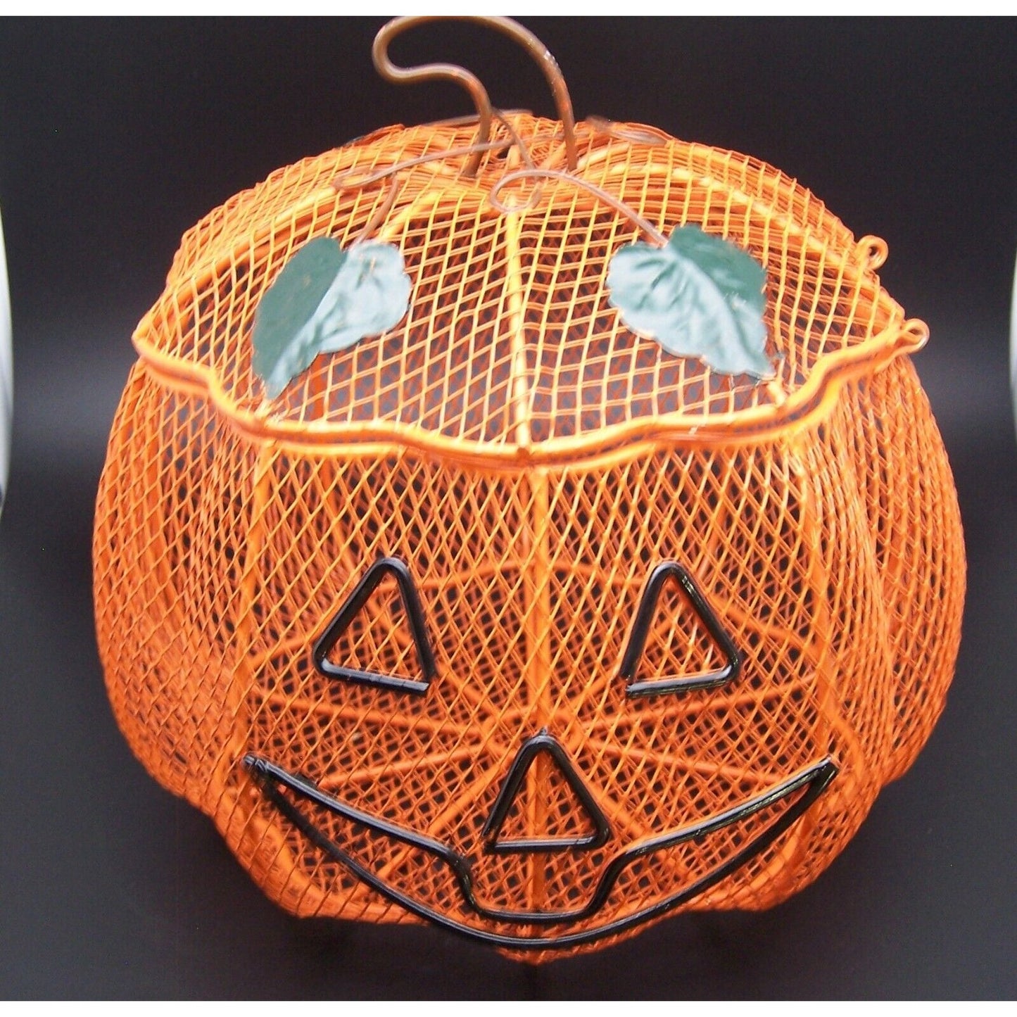 Halloween Pumpkin Wire Basket