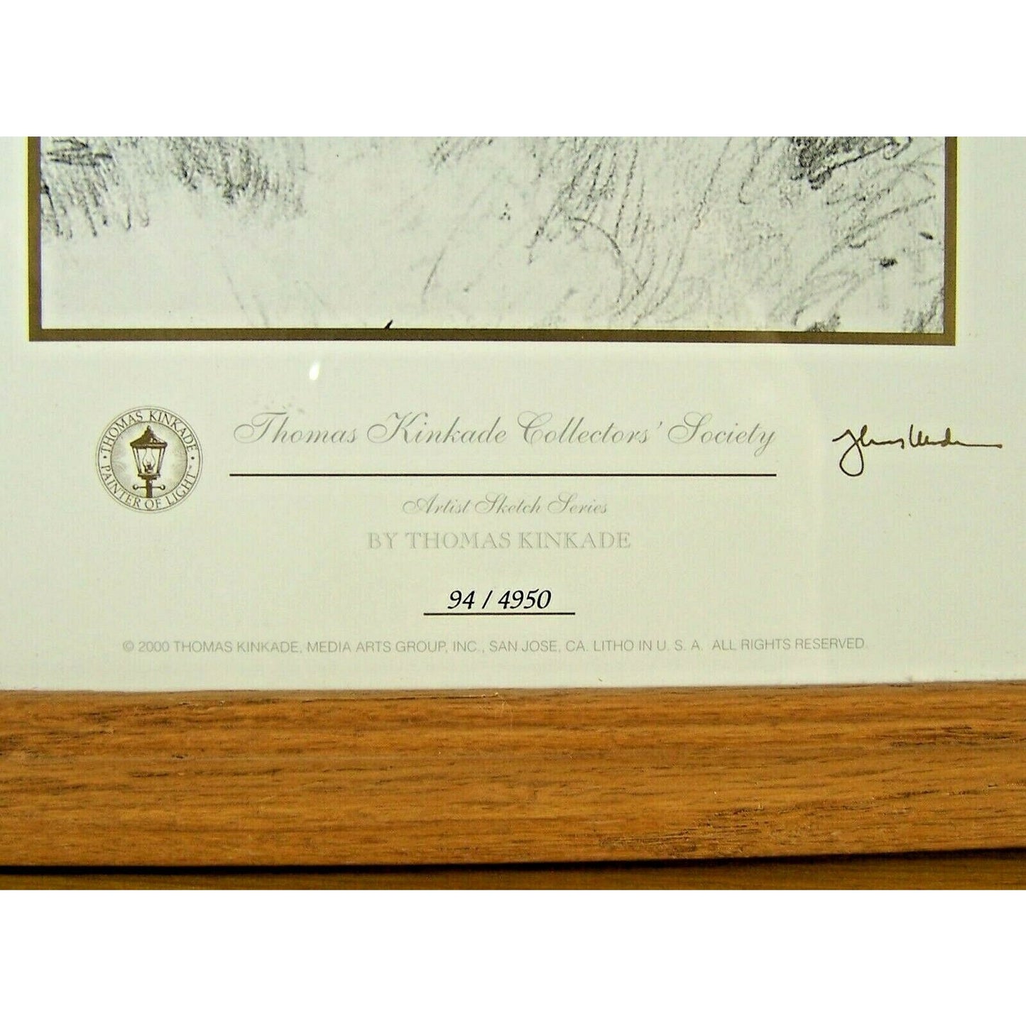 Thomas Kinkade Artist Sketch Series Sweetheart Cottage Print Number 94/4950