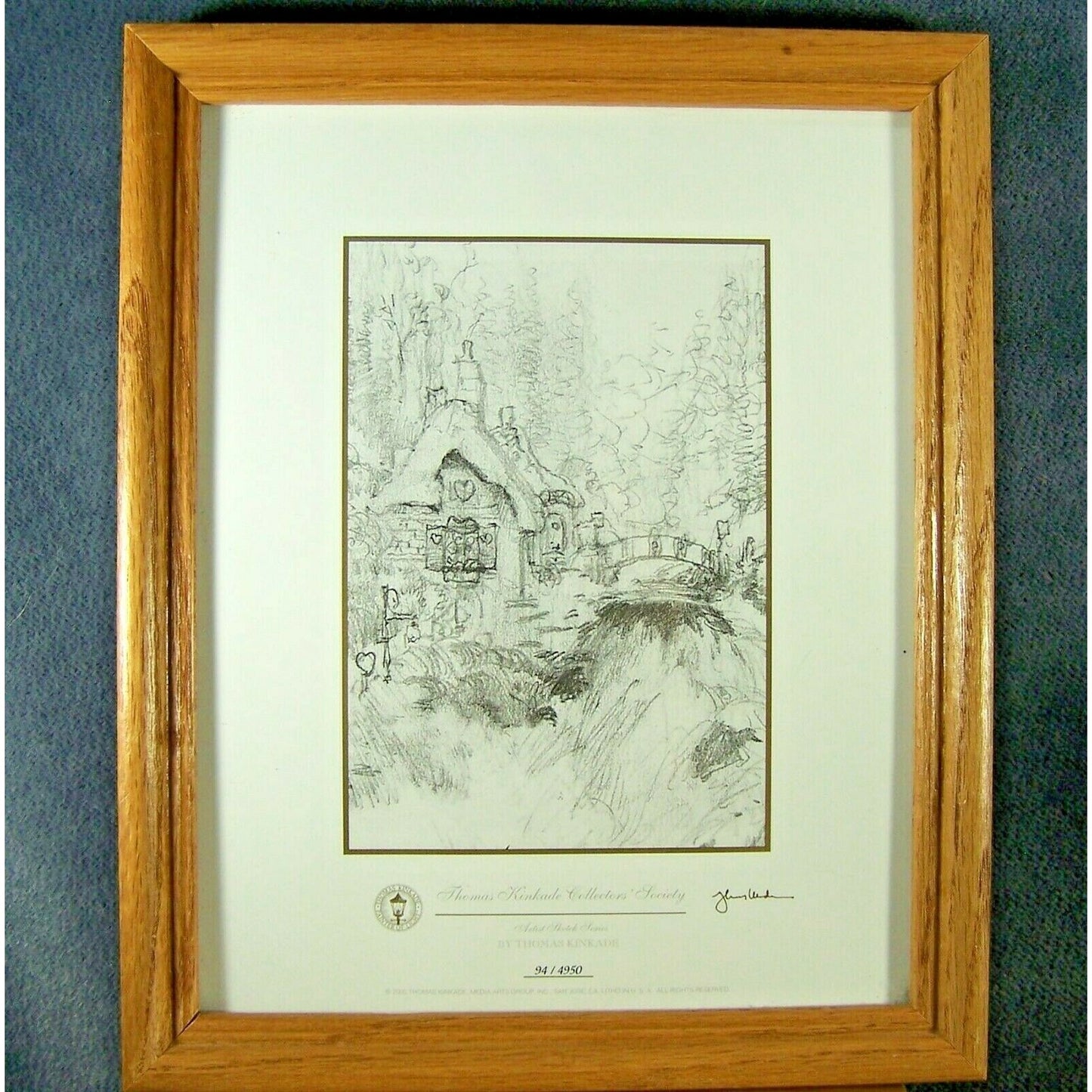 Thomas Kinkade Artist Sketch Series Sweetheart Cottage Print Number 94/4950